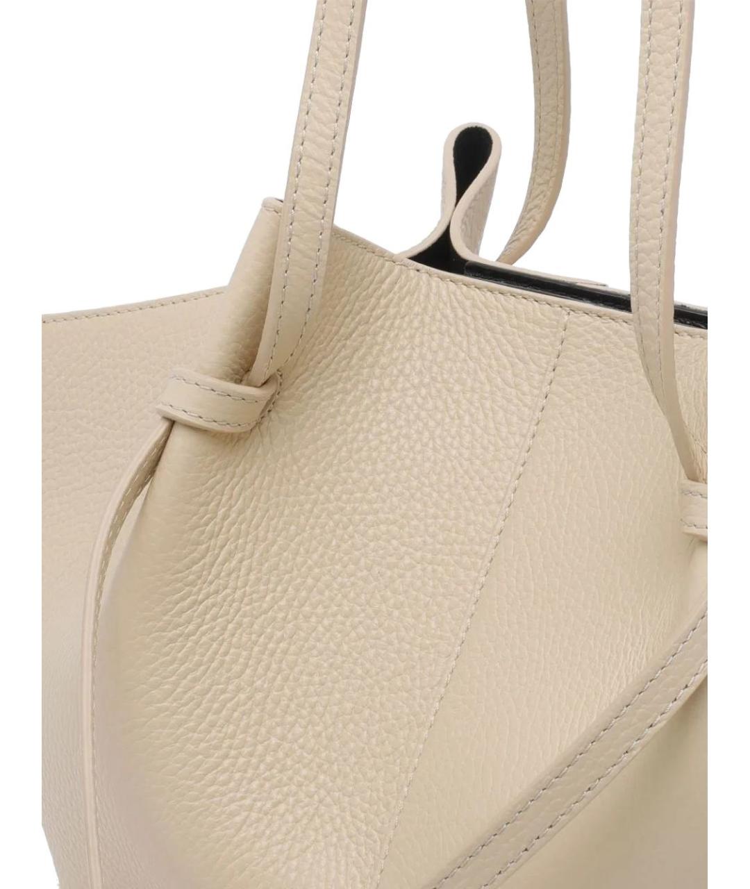 YUZEFI Бежевая кожаная сумка тоут, фото 4