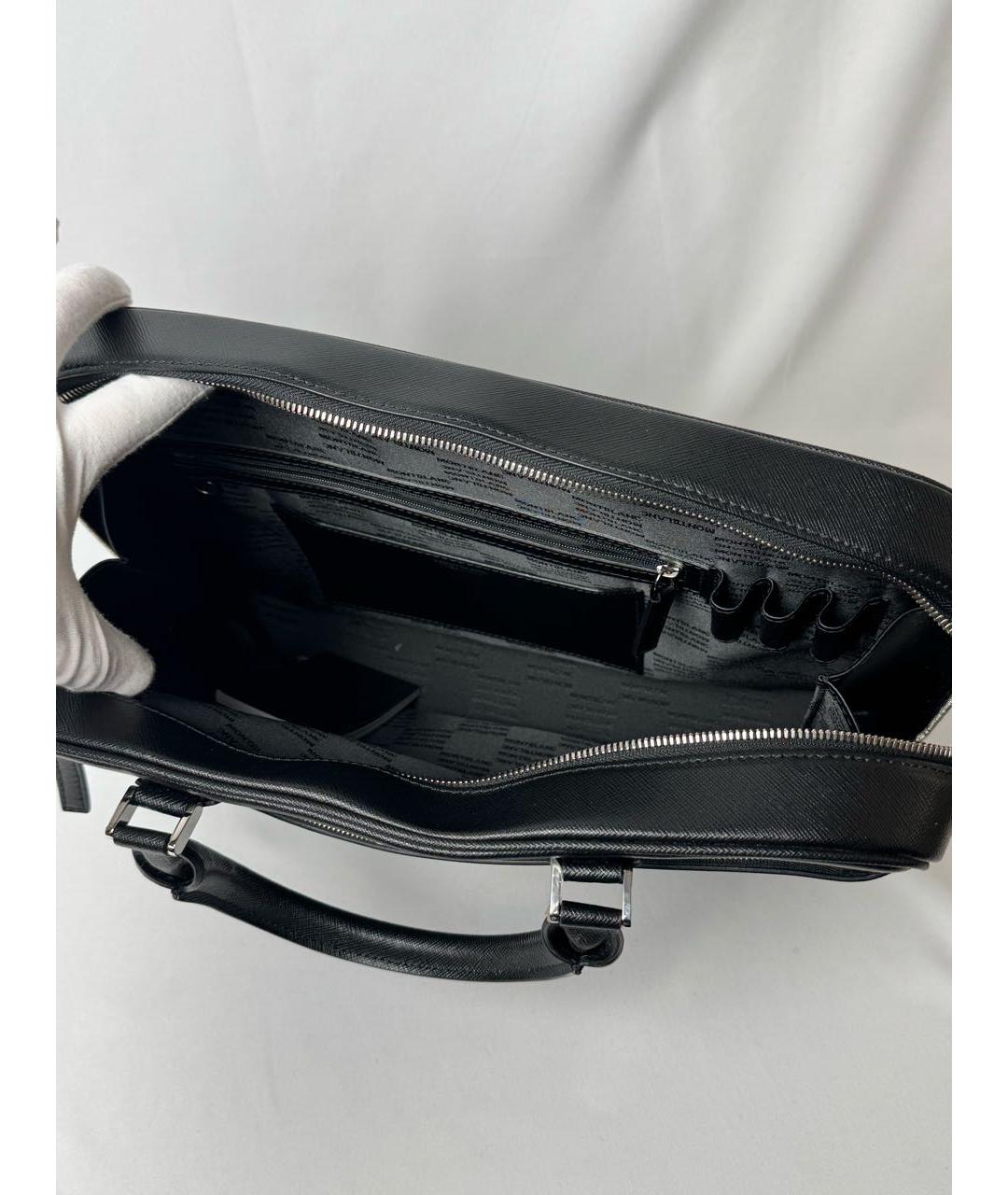 MONTBLANC Черный кожаный портфель, фото 5