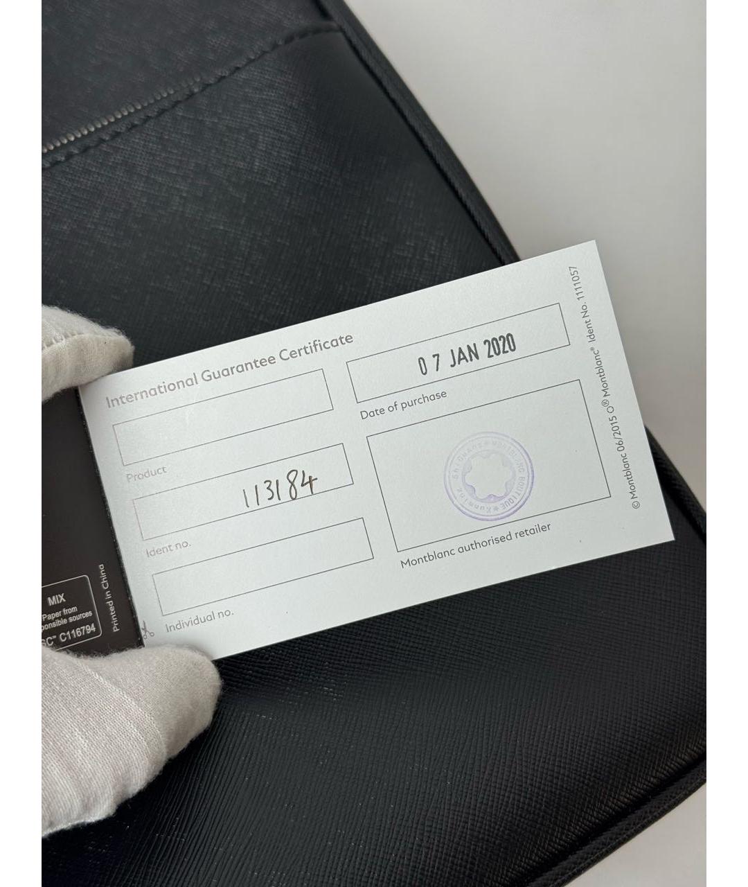 MONTBLANC Черный кожаный портфель, фото 8