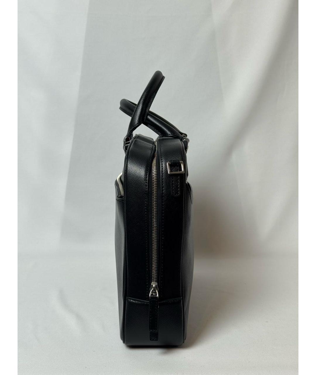 MONTBLANC Черный кожаный портфель, фото 2