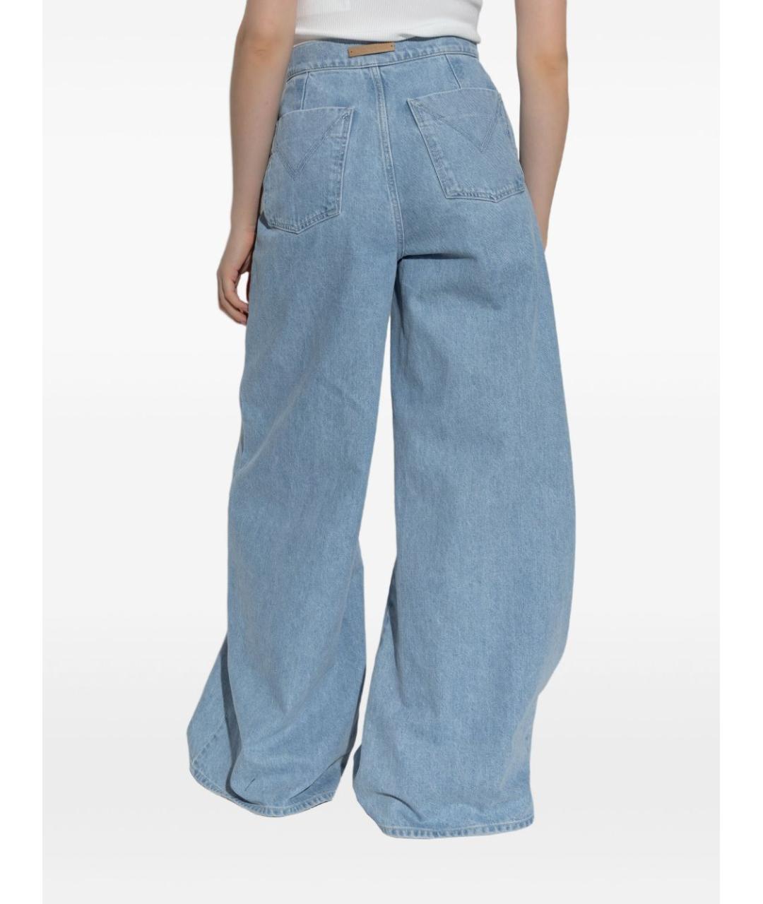 MAX MARA Голубые хлопковые джинсы клеш, фото 3