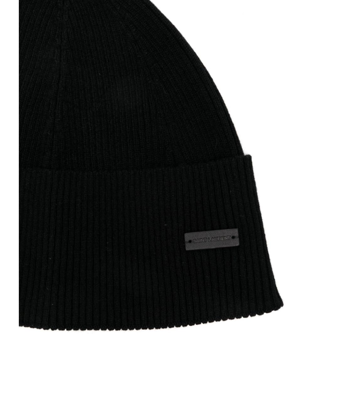SAINT LAURENT Черная кашемировая шапка, фото 2
