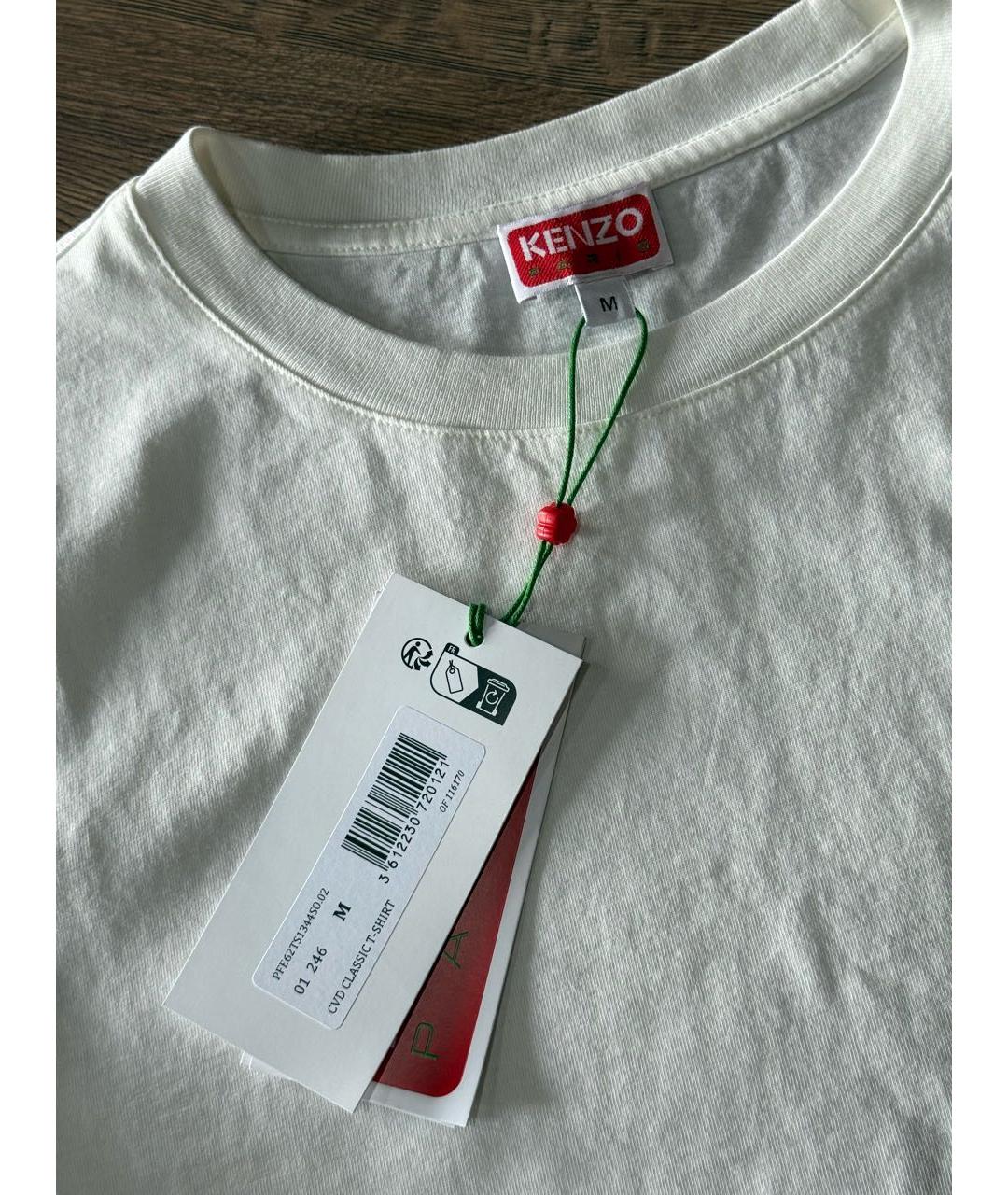 KENZO Белая хлопковая футболка, фото 4