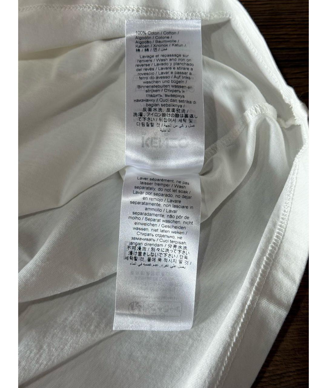 KENZO Белая хлопковая футболка, фото 7