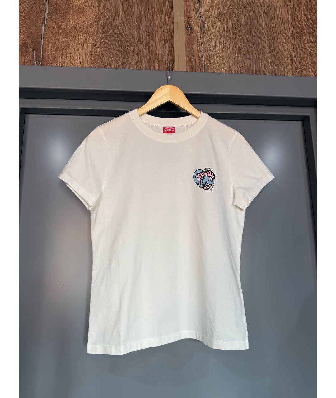 KENZO Белая хлопковая футболка, фото 9