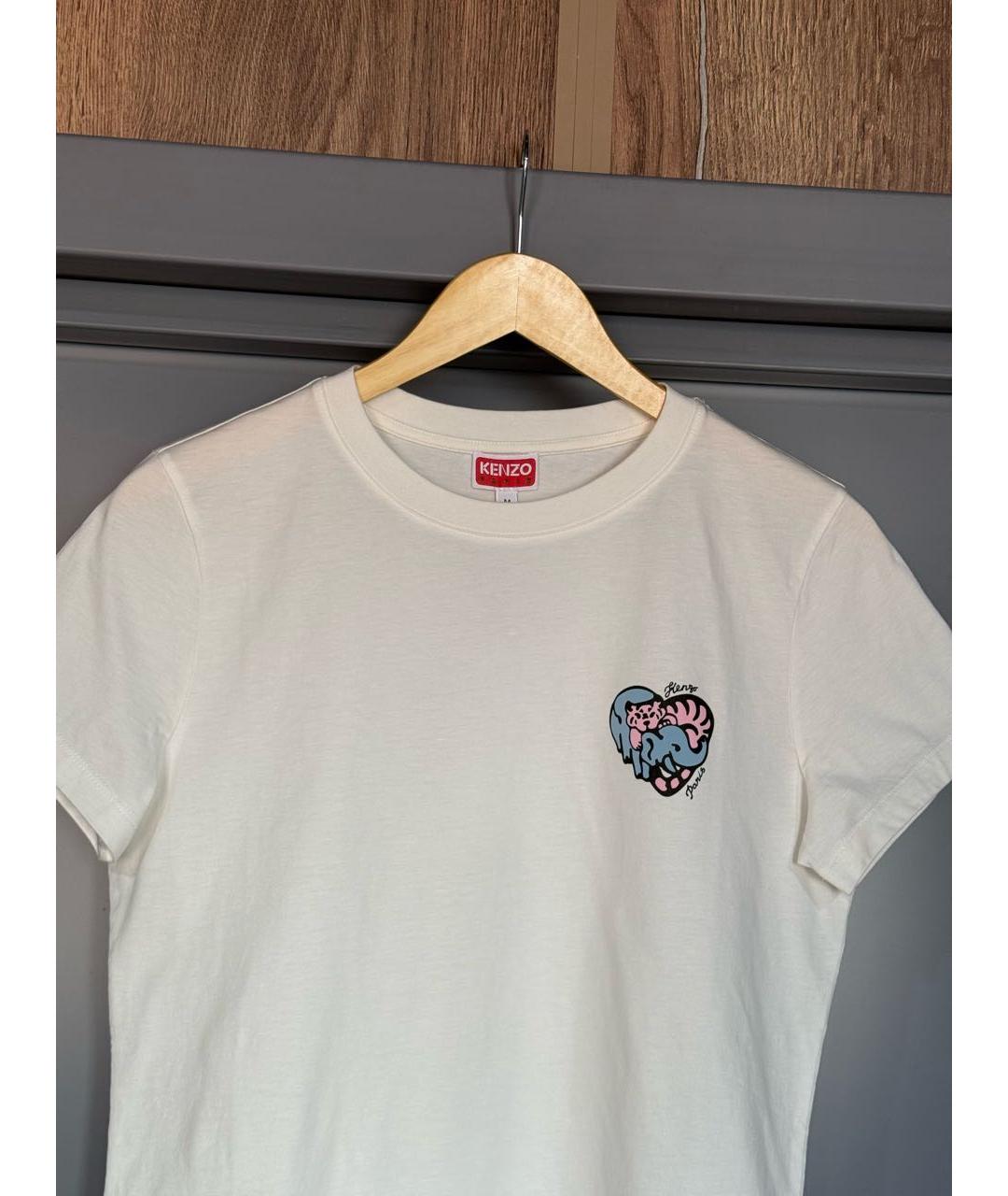 KENZO Белая хлопковая футболка, фото 2