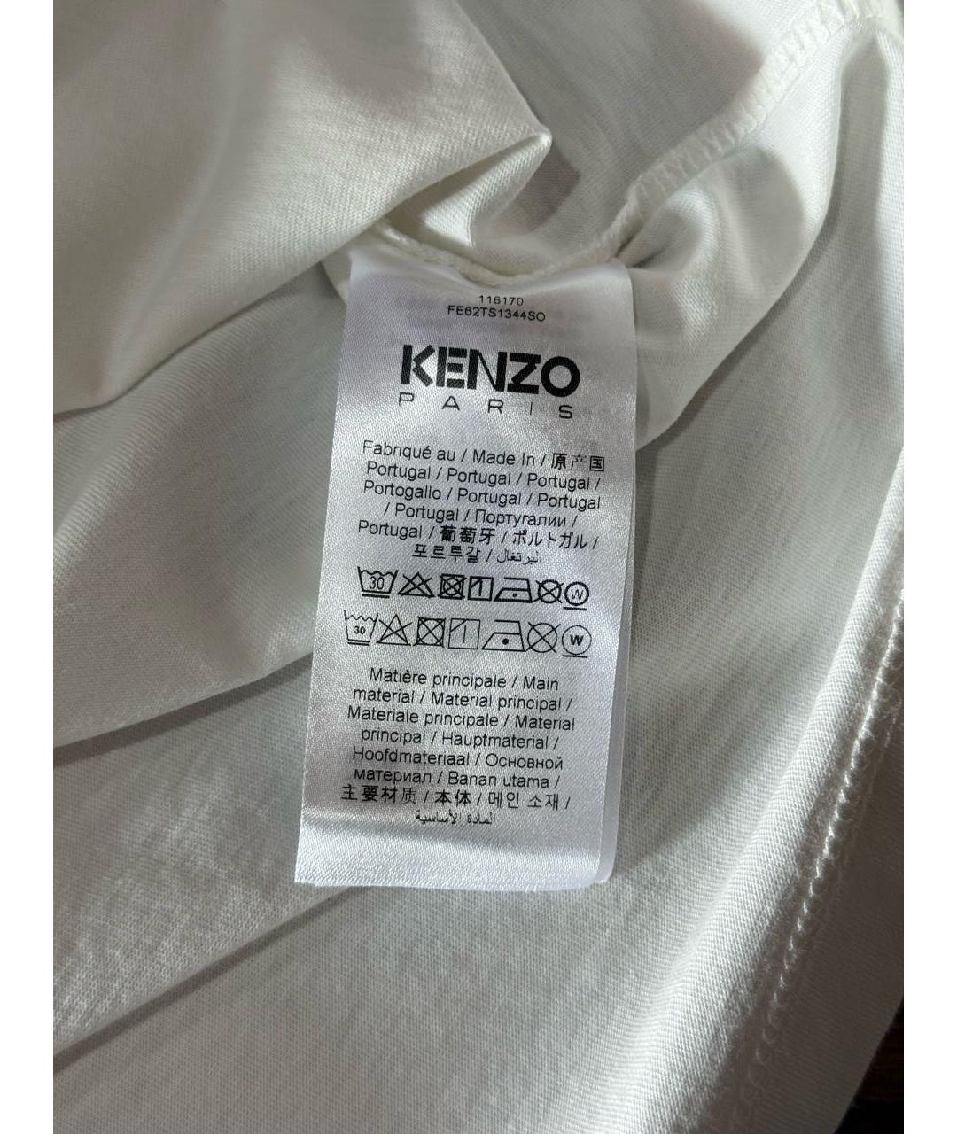 KENZO Белая хлопковая футболка, фото 6