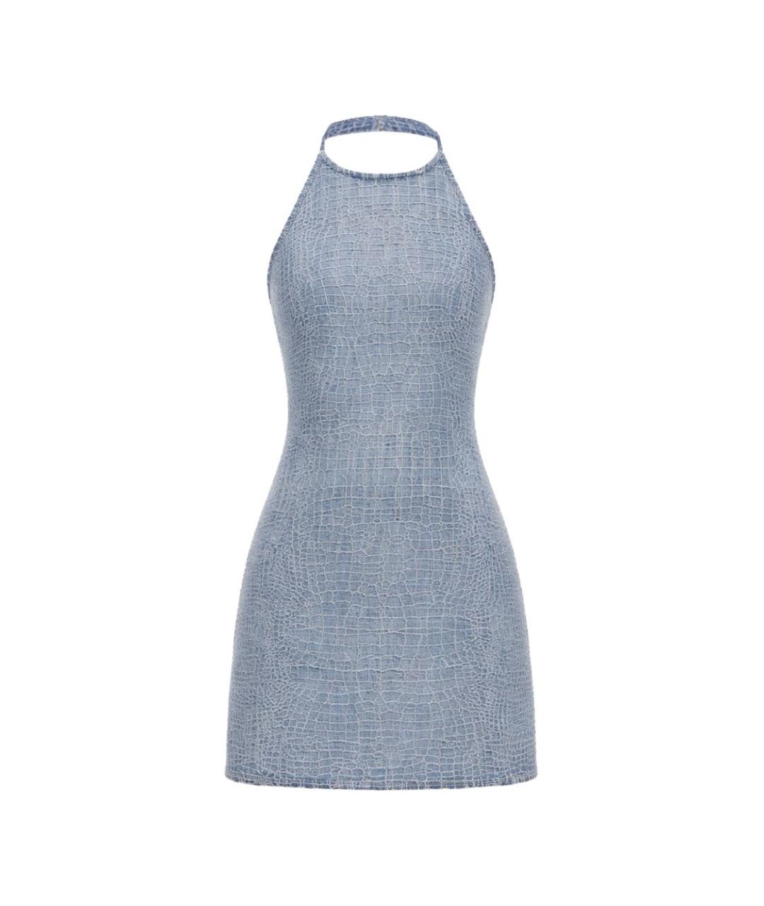 SELF-PORTRAIT Синее деним повседневное платье, фото 1