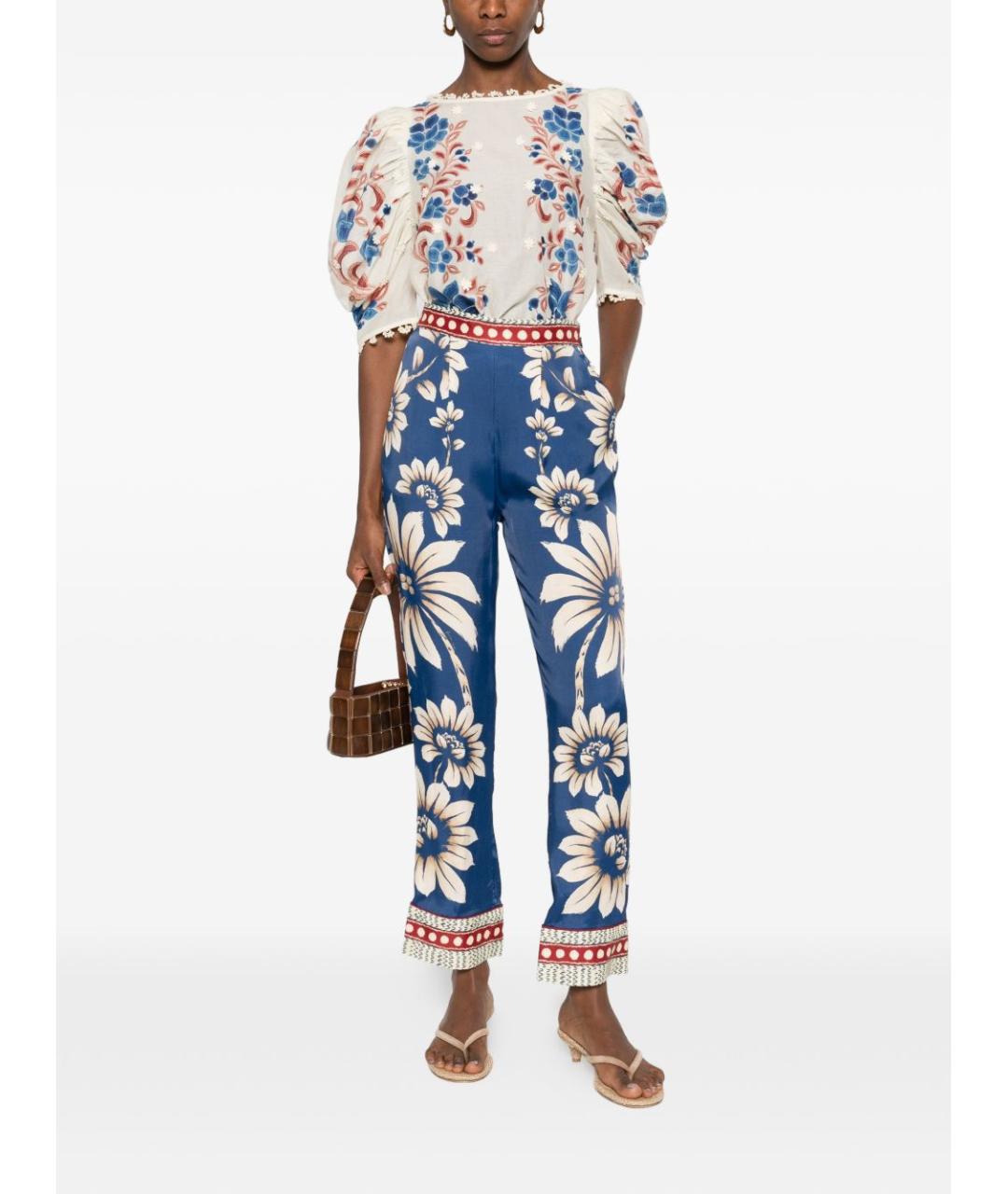 FARM RIO Синие прямые брюки, фото 4