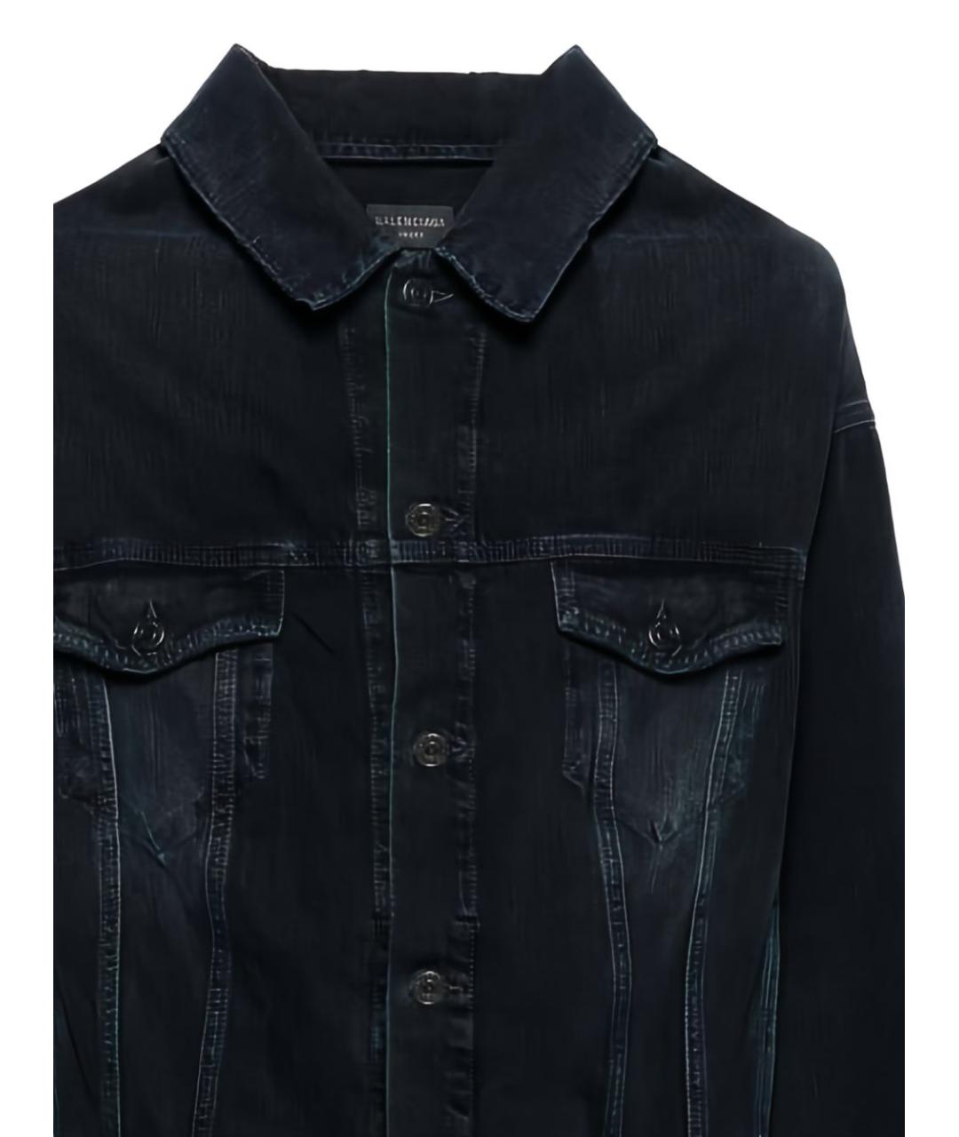 BALENCIAGA Темно-синяя хлопковая куртка, фото 2