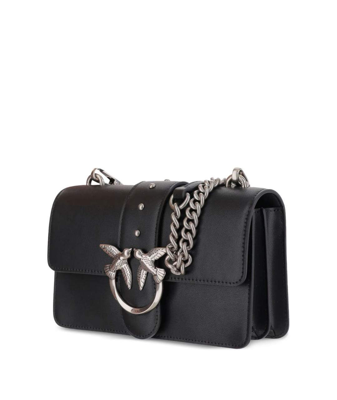 PINKO Черная кожаная сумка через плечо, фото 4