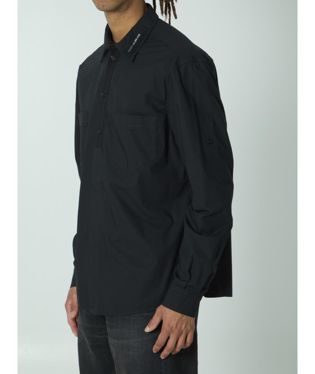 DOLCE&GABBANA Черная хлопковая кэжуал рубашка, фото 2
