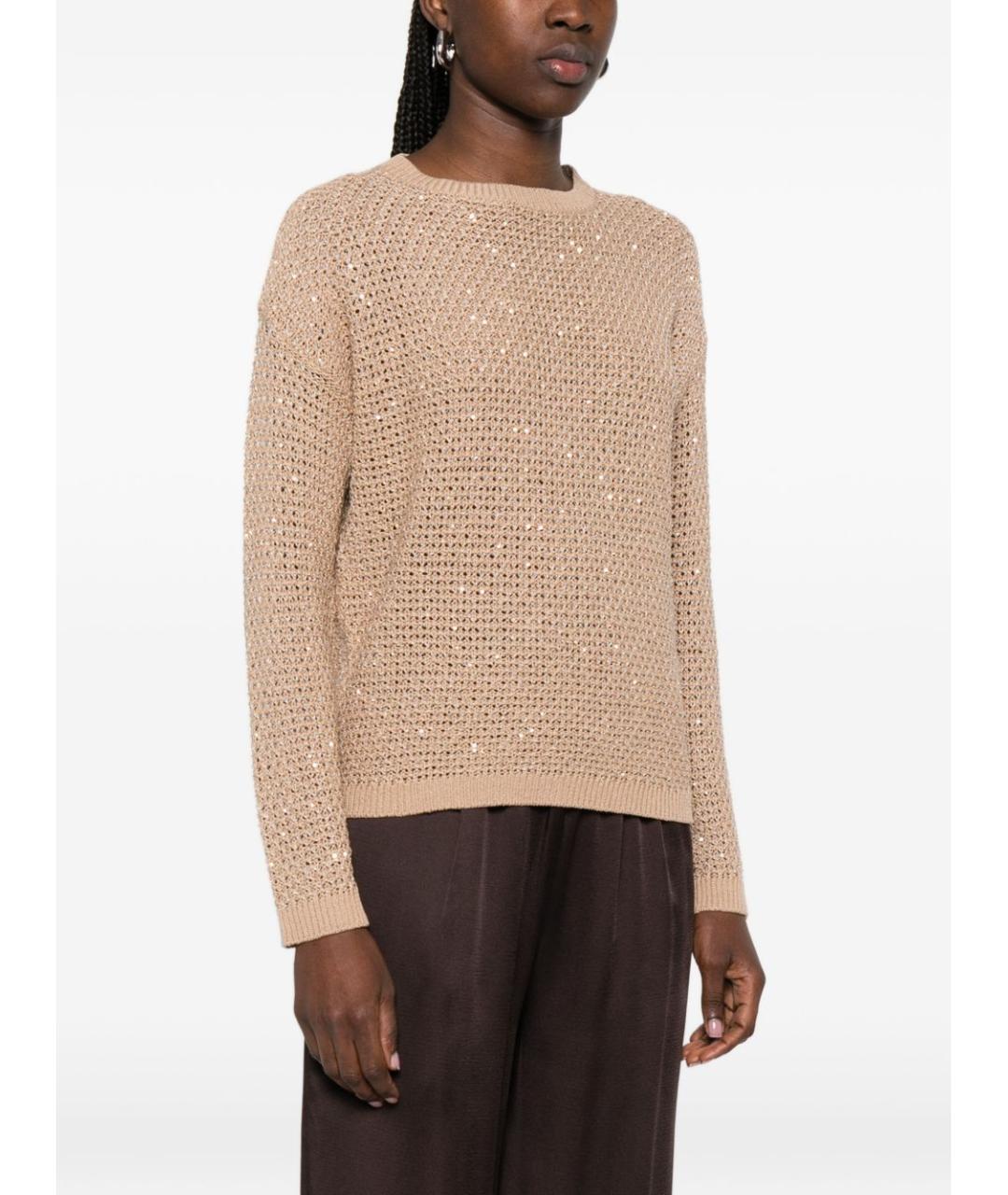 FABIANA FILIPPI Бежевый хлопковый джемпер / свитер, фото 2