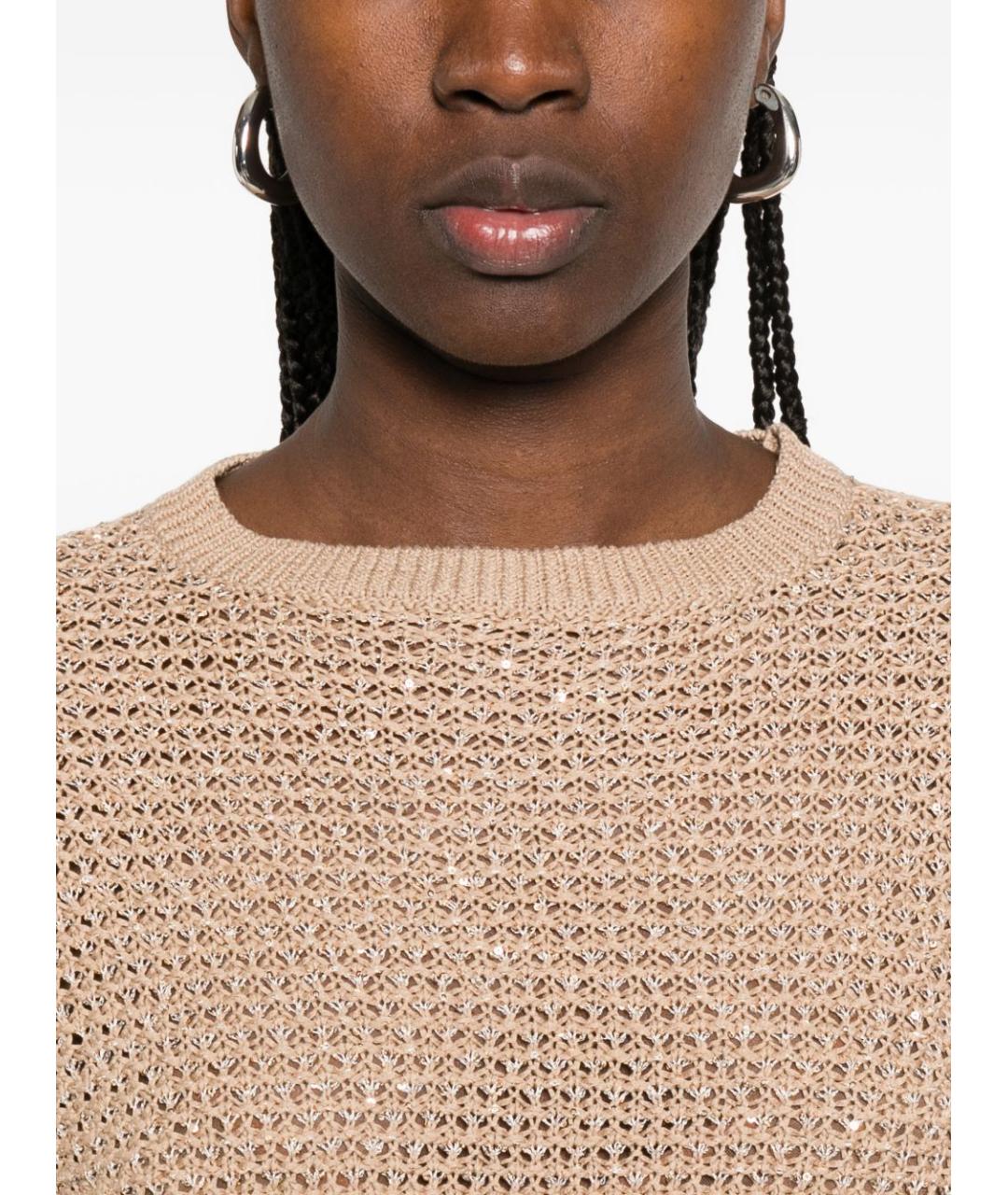 FABIANA FILIPPI Бежевый хлопковый джемпер / свитер, фото 3