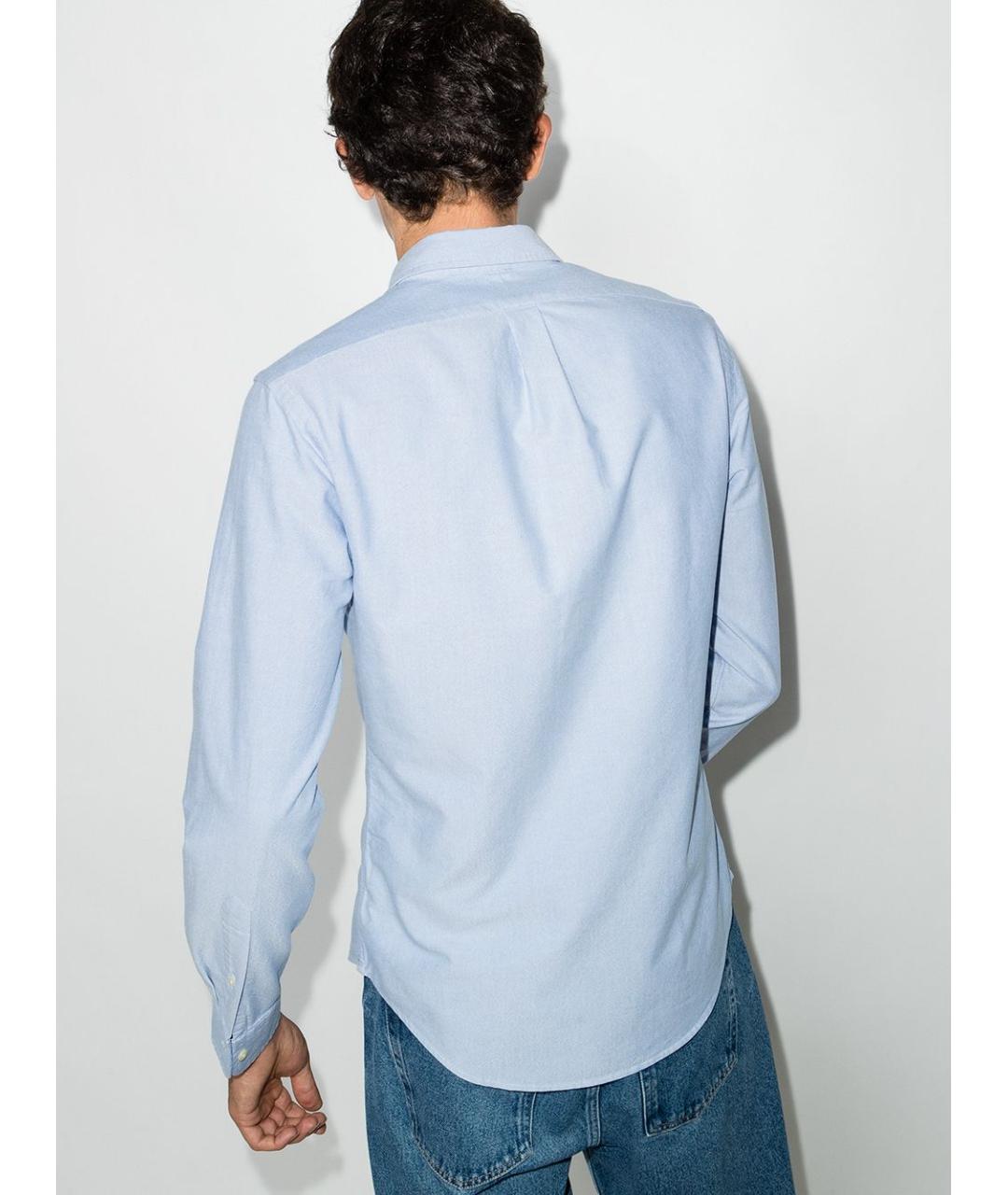 RALPH LAUREN Синяя хлопковая кэжуал рубашка, фото 4