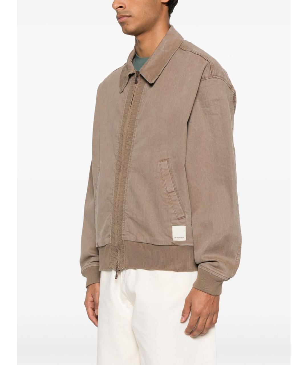 EMPORIO ARMANI Коричневая хлопковая куртка, фото 3