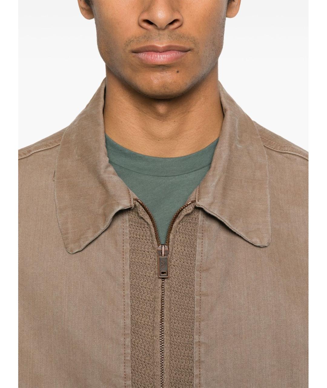 EMPORIO ARMANI Коричневая хлопковая куртка, фото 2