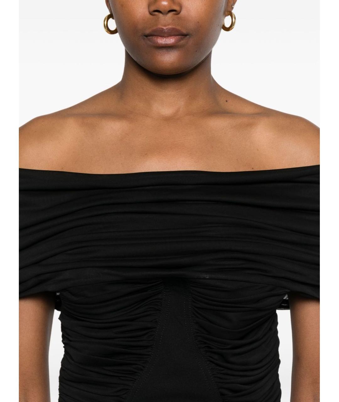 MAX MARA Черное вискозное коктейльное платье, фото 2