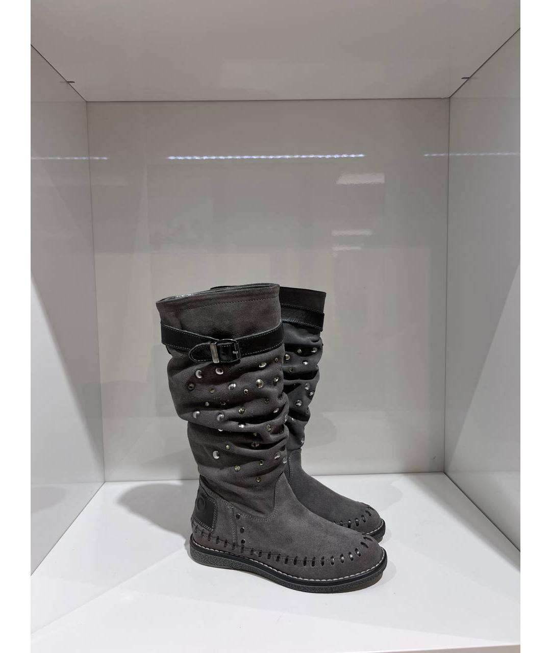 LIU JO Серые замшевые сапоги, фото 4