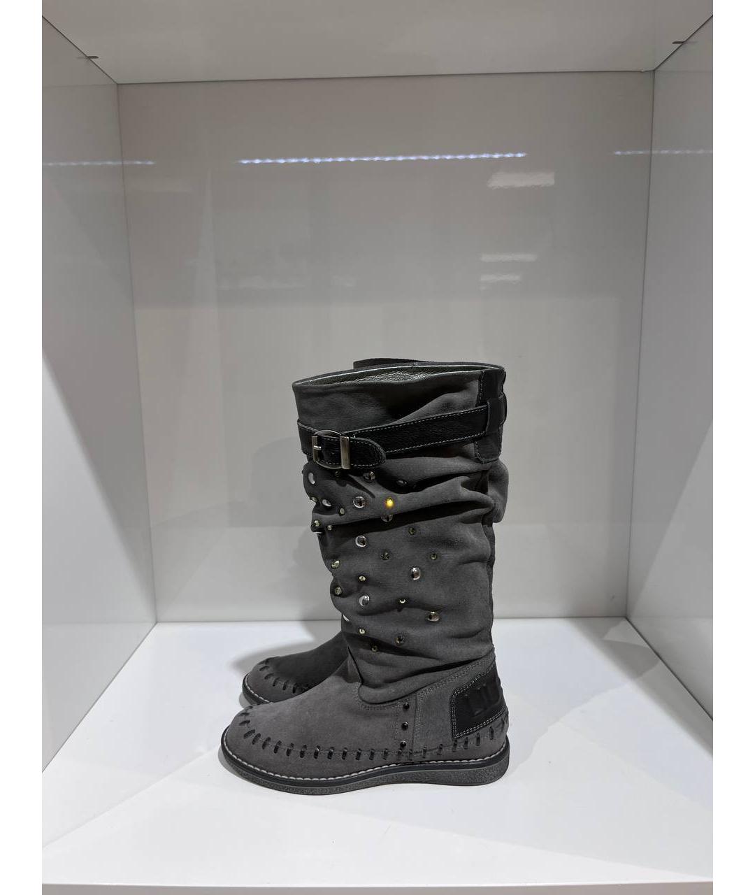 LIU JO Серые замшевые сапоги, фото 2