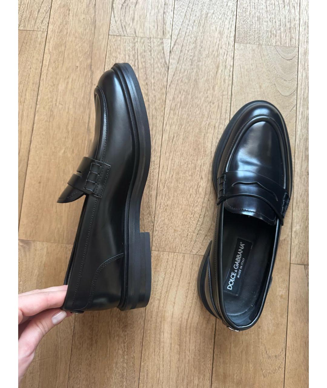 DOLCE&GABBANA Черные кожаные лоферы, фото 8