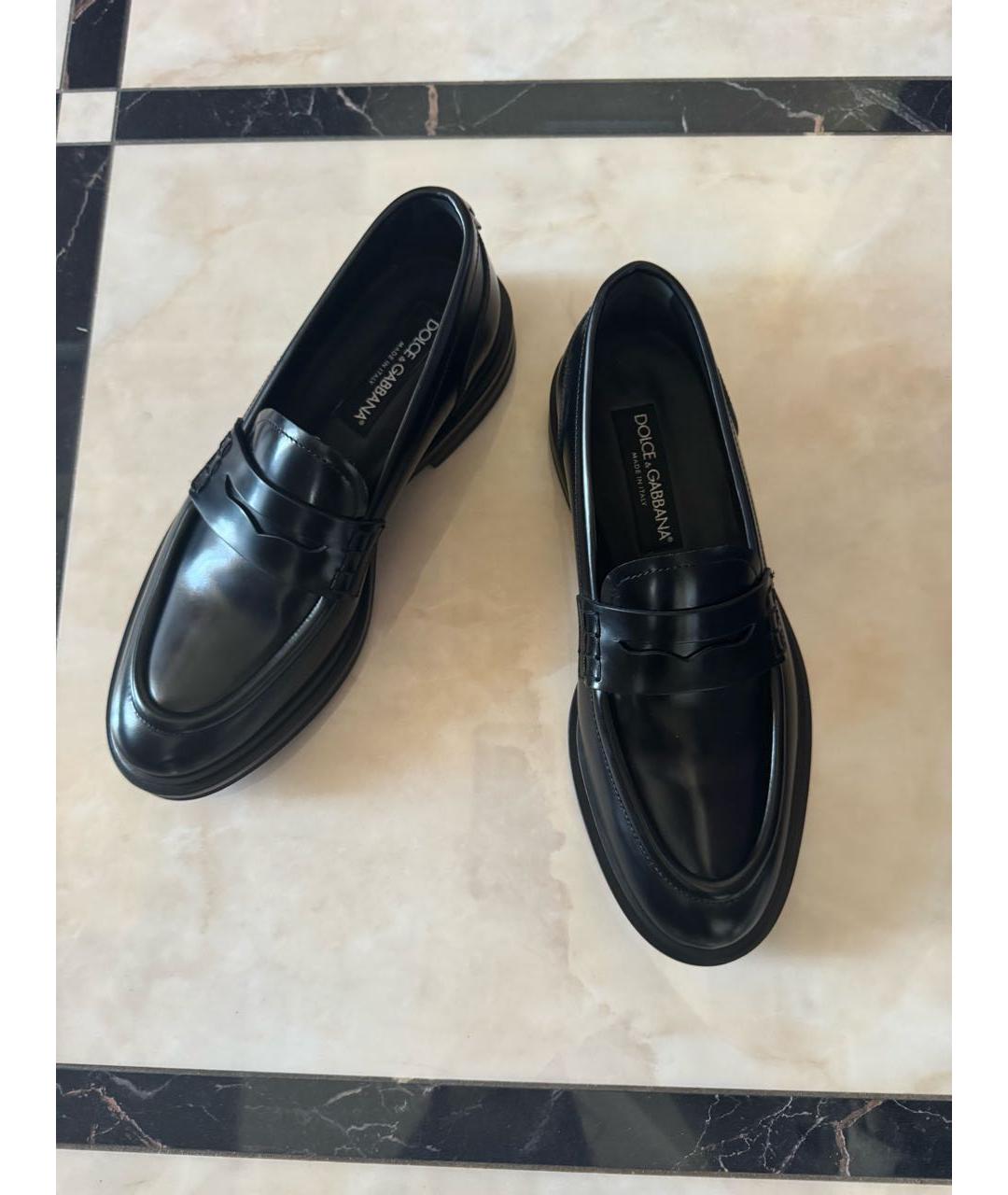DOLCE&GABBANA Черные кожаные лоферы, фото 3