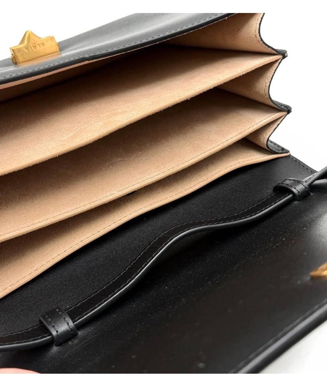 ALAIA Черная кожаная сумка через плечо, фото 4
