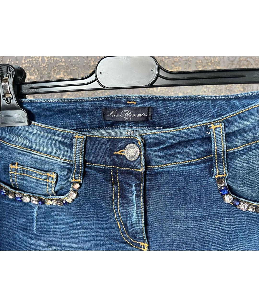 MISS BLUMARINE Темно-синие деним брюки и шорты, фото 2