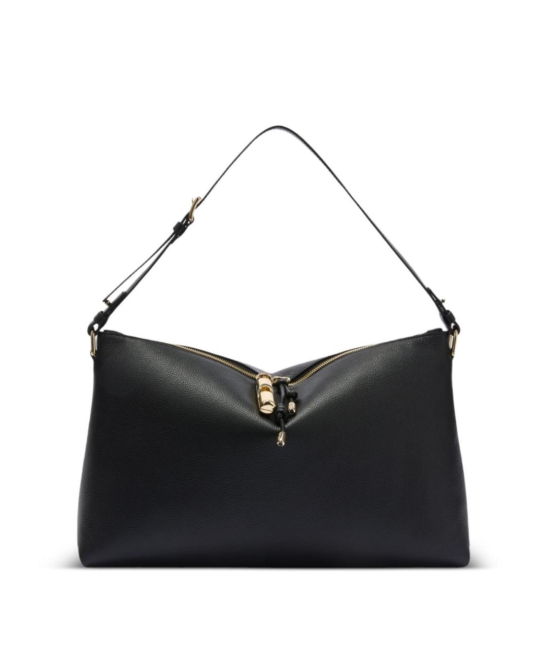 FURLA Черная кожаная сумка тоут, фото 1