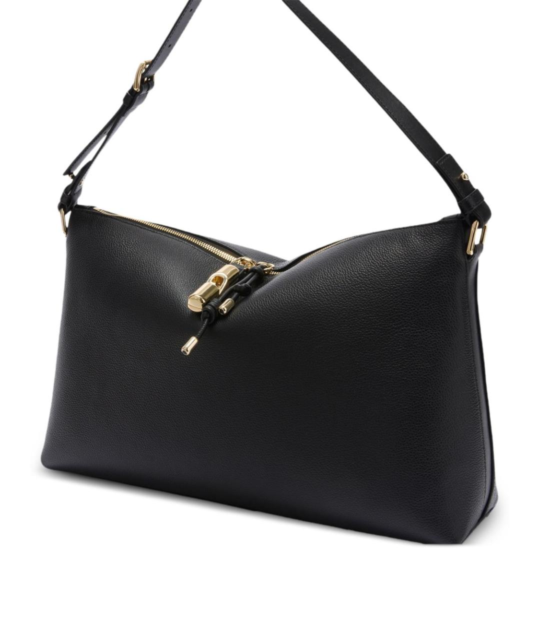 FURLA Черная кожаная сумка тоут, фото 5