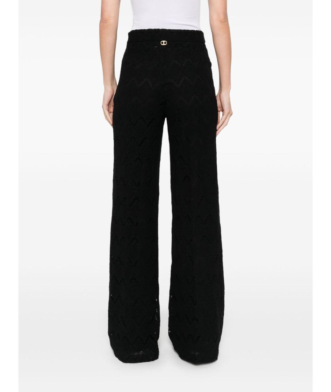 TWIN-SET Черные прямые брюки, фото 3