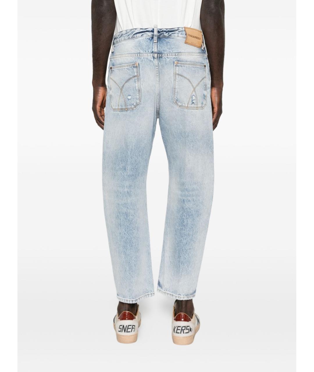 DSQUARED2 Голубые хлопковые прямые джинсы, фото 2