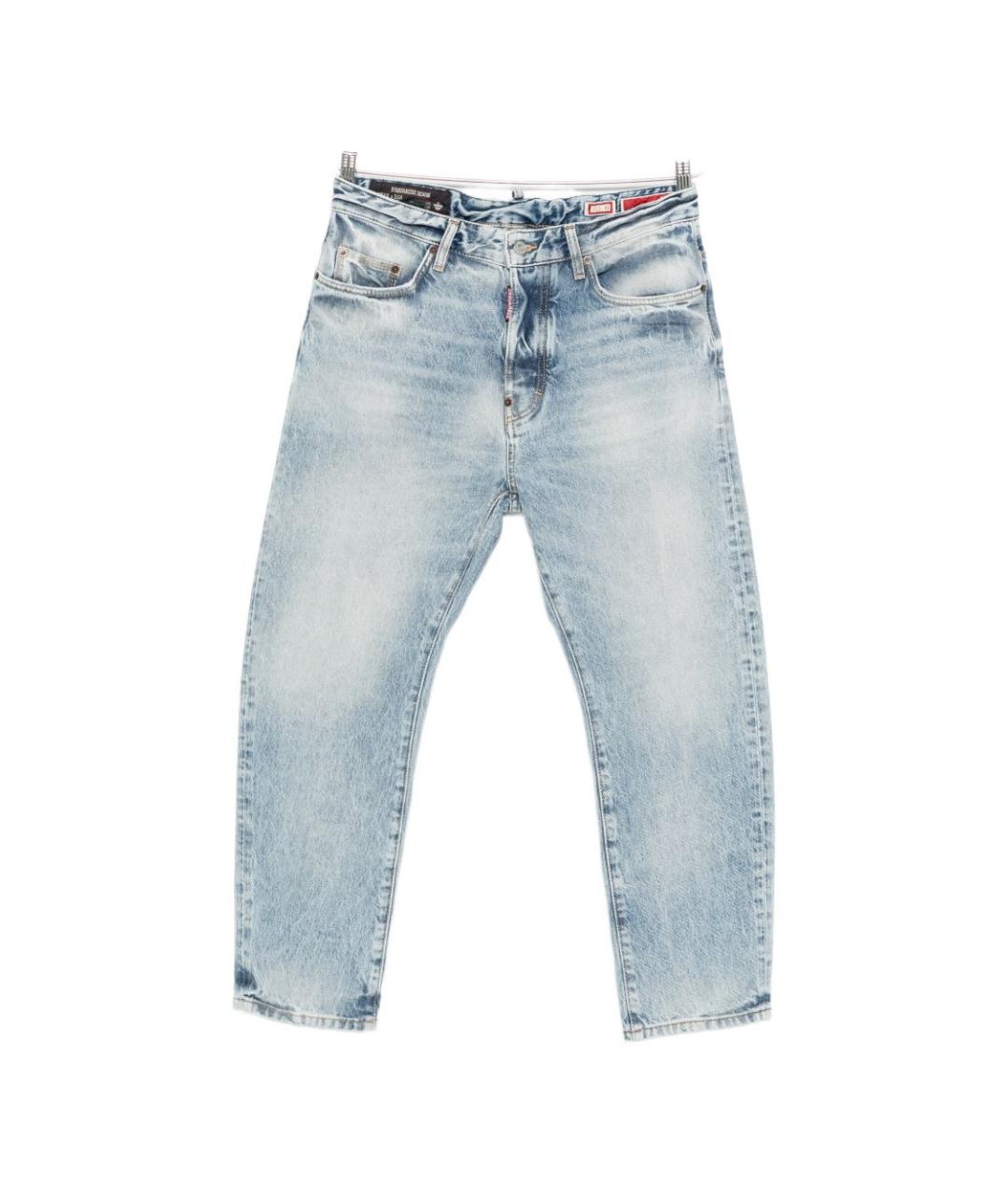 DSQUARED2 Голубые хлопковые прямые джинсы, фото 1