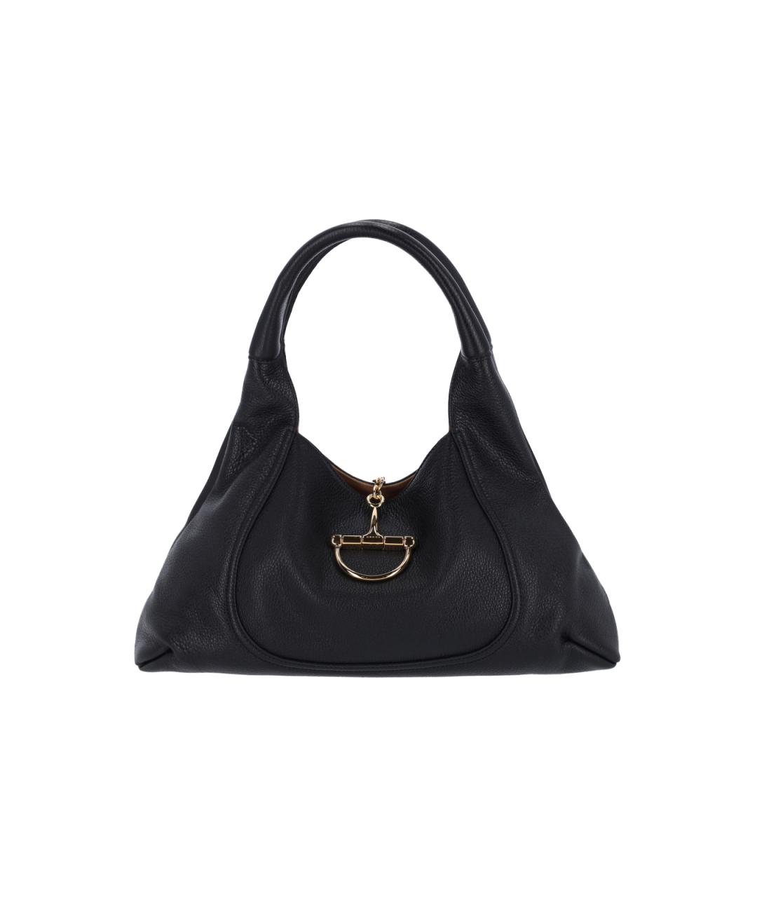 GUCCI Черная кожаная сумка тоут, фото 1