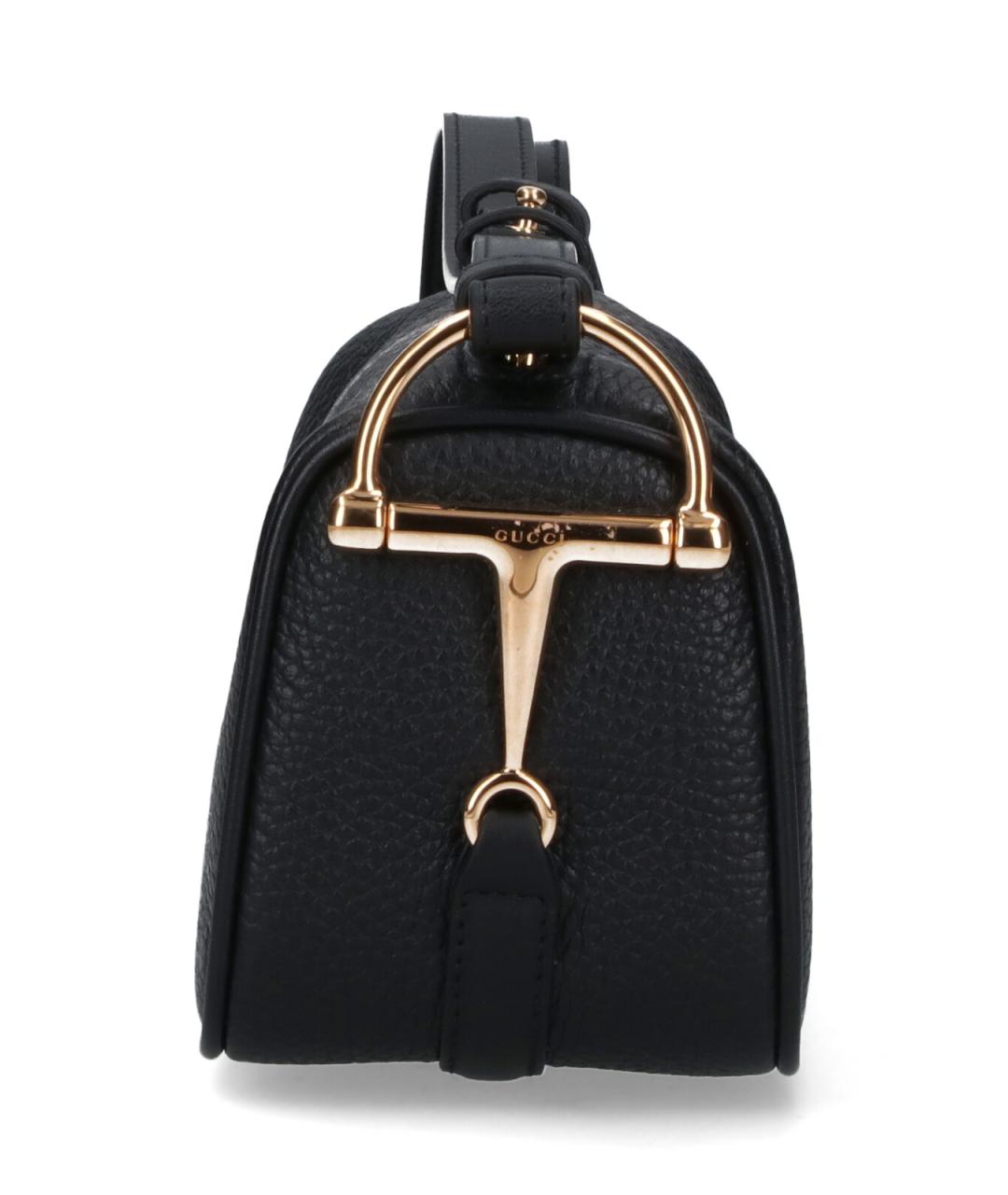 GUCCI Черная кожаная сумка с короткими ручками, фото 5