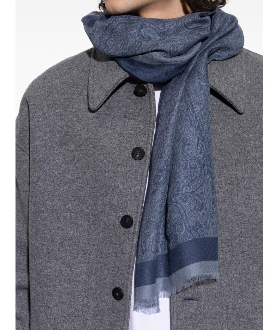 ETRO Синий шарф, фото 2