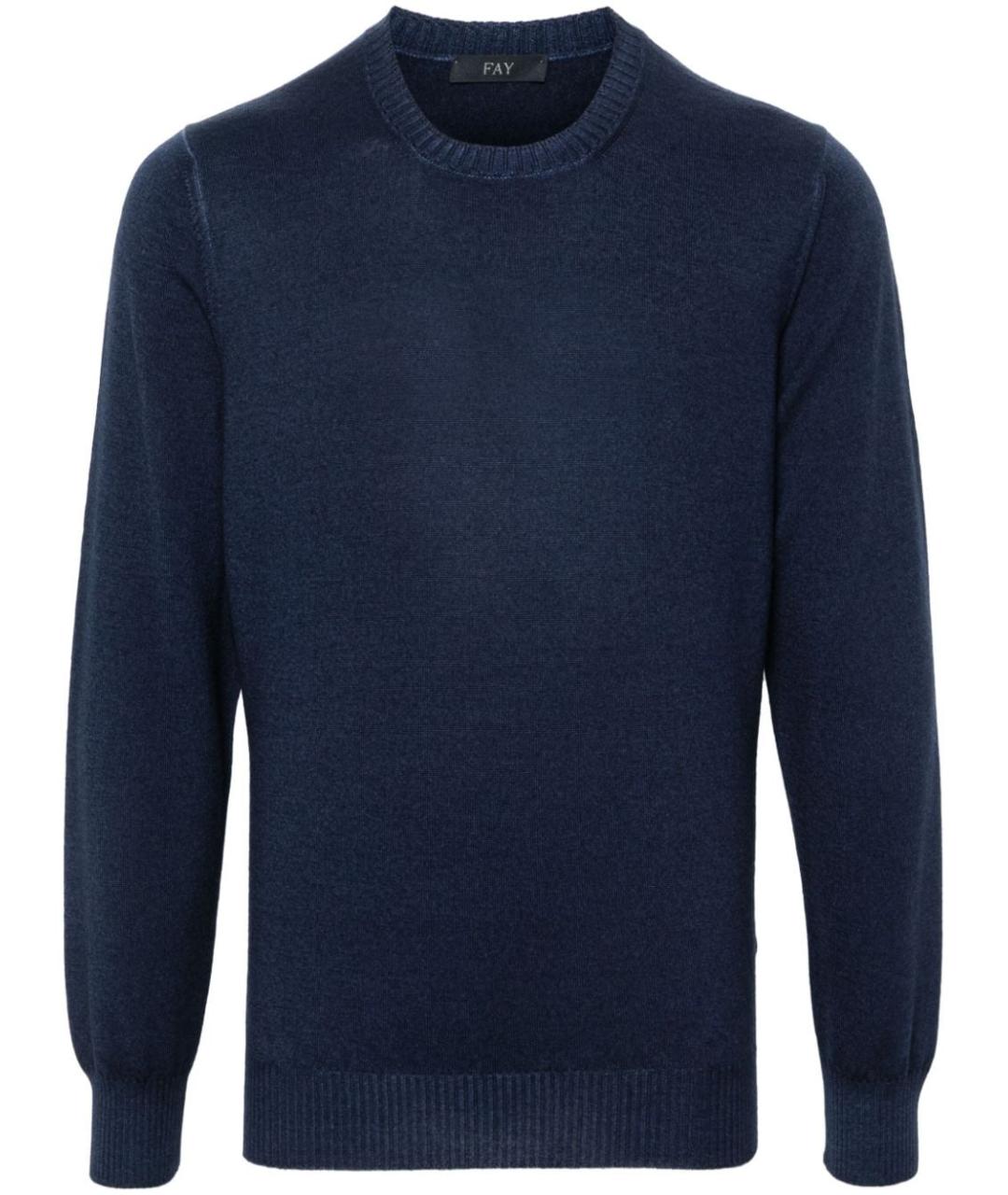FAY Синий шерстяной джемпер / свитер, фото 1