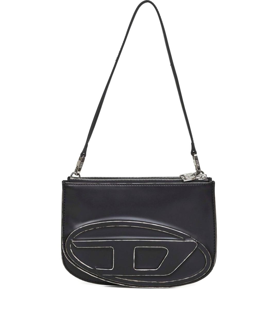 DIESEL Черная кожаная сумка через плечо, фото 1