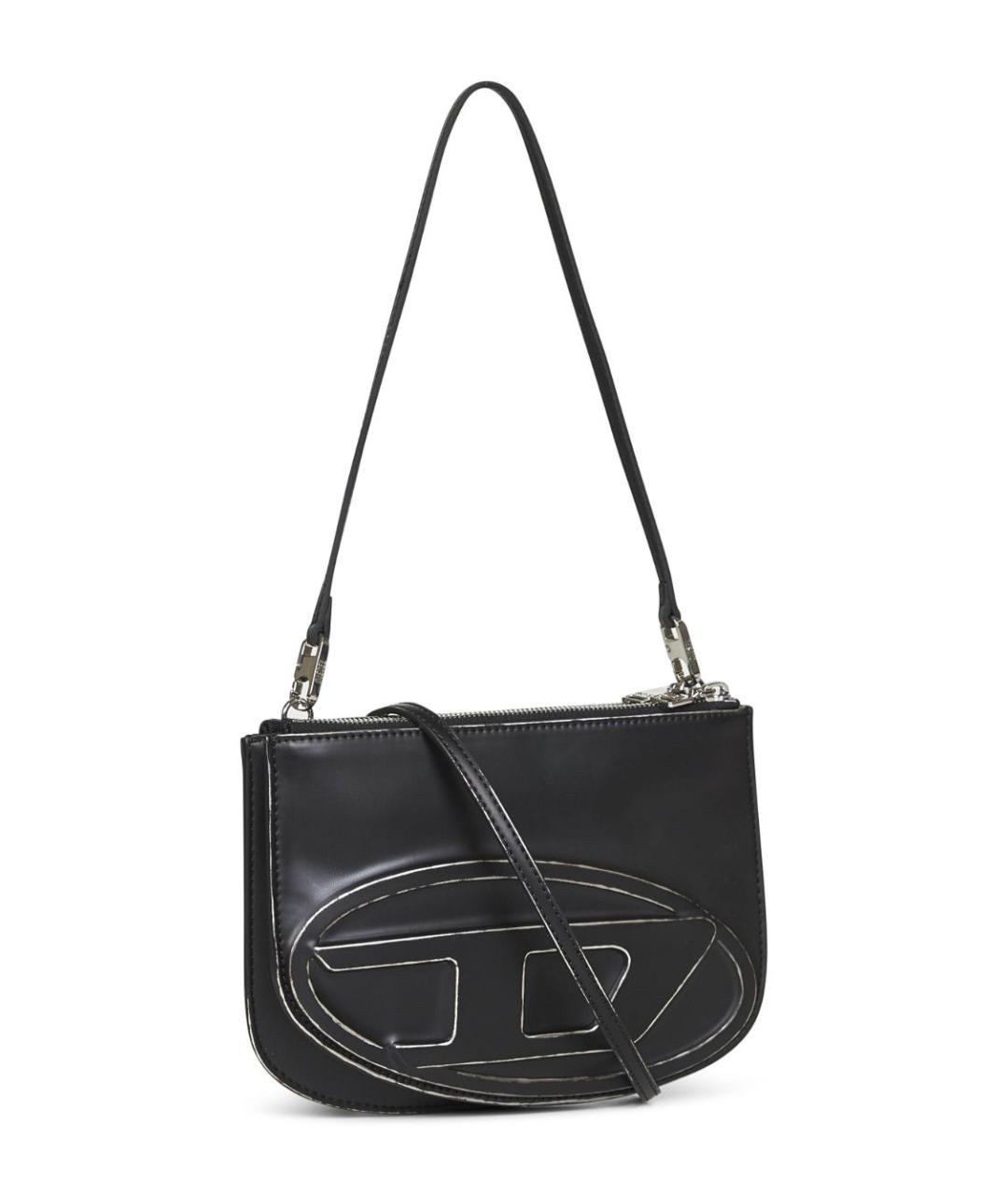 DIESEL Черная кожаная сумка через плечо, фото 3