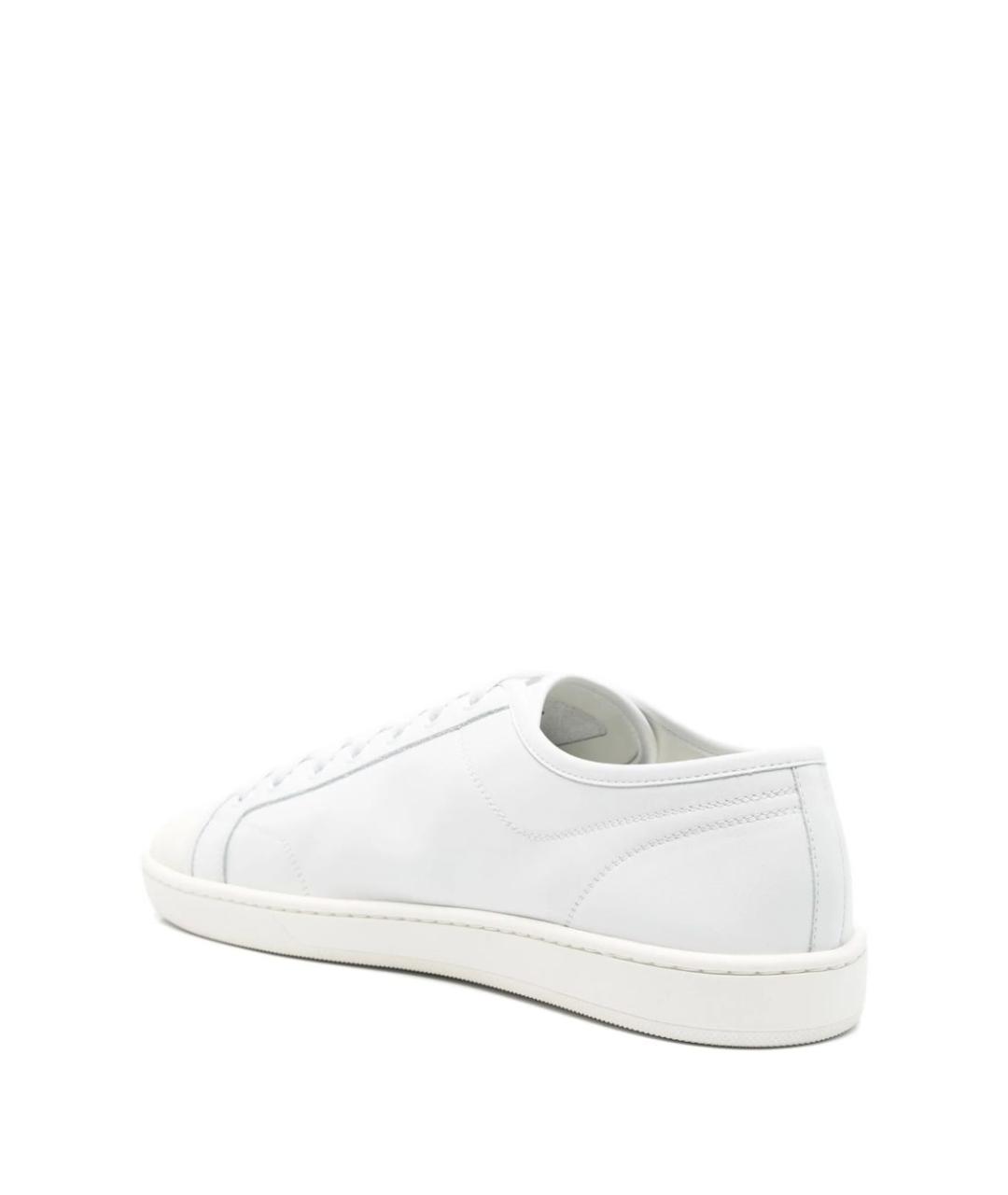 SAINT LAURENT Белые кожаные низкие кроссовки / кеды, фото 2