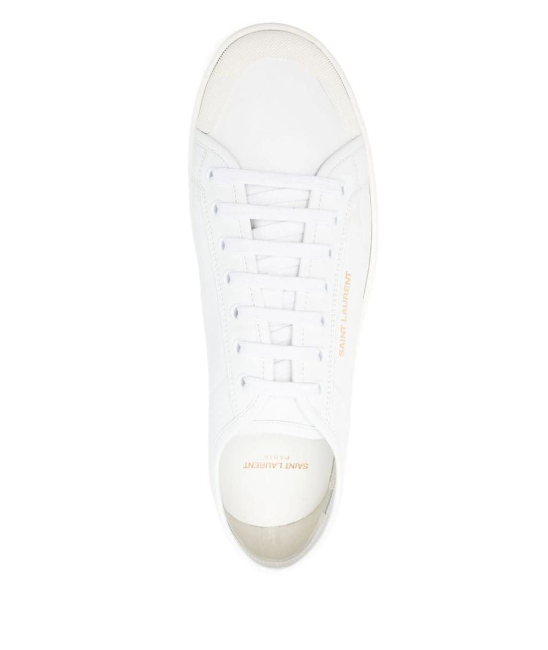 SAINT LAURENT Белые кожаные низкие кроссовки / кеды, фото 4