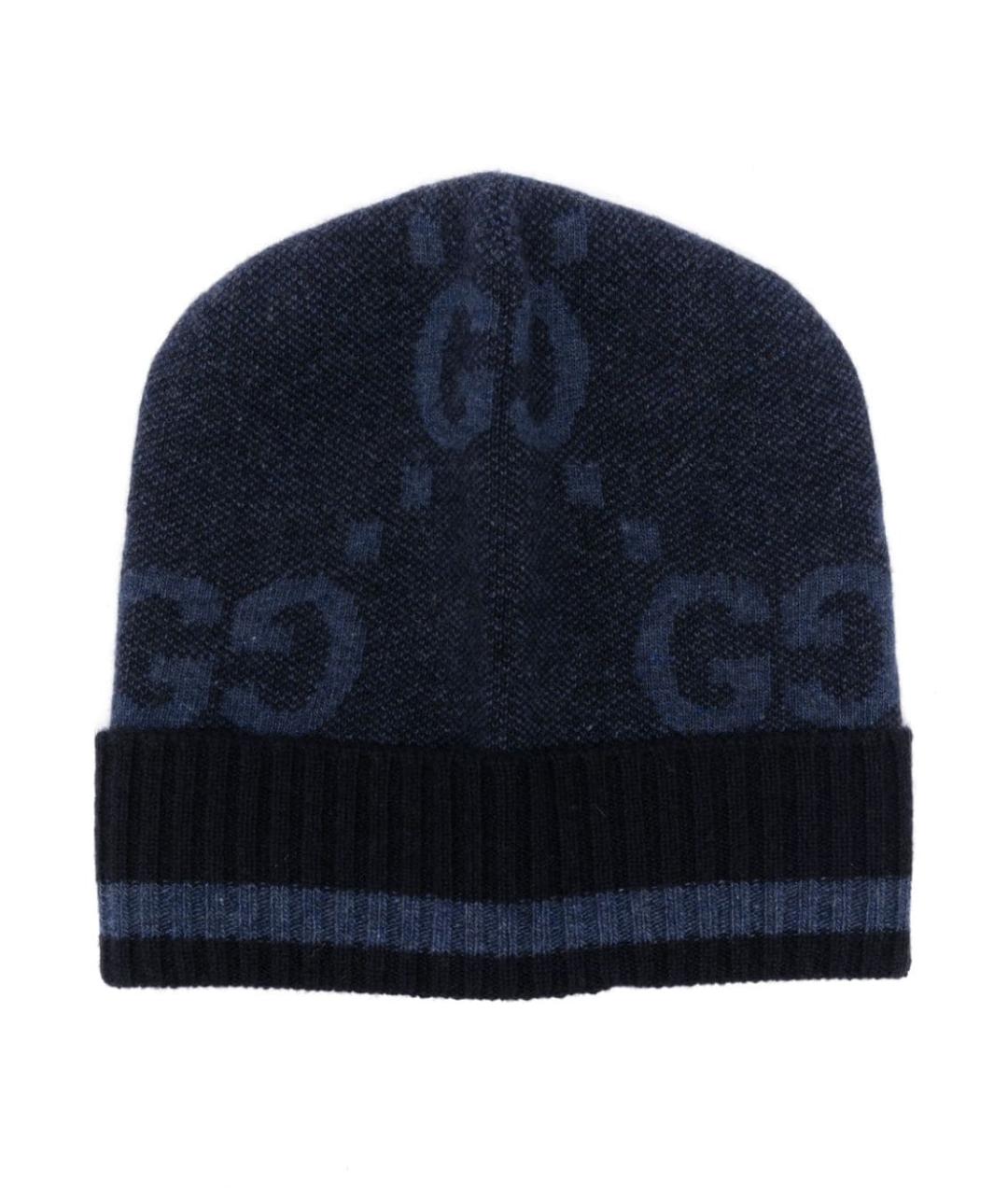 GUCCI Синяя кашемировая шапка, фото 1