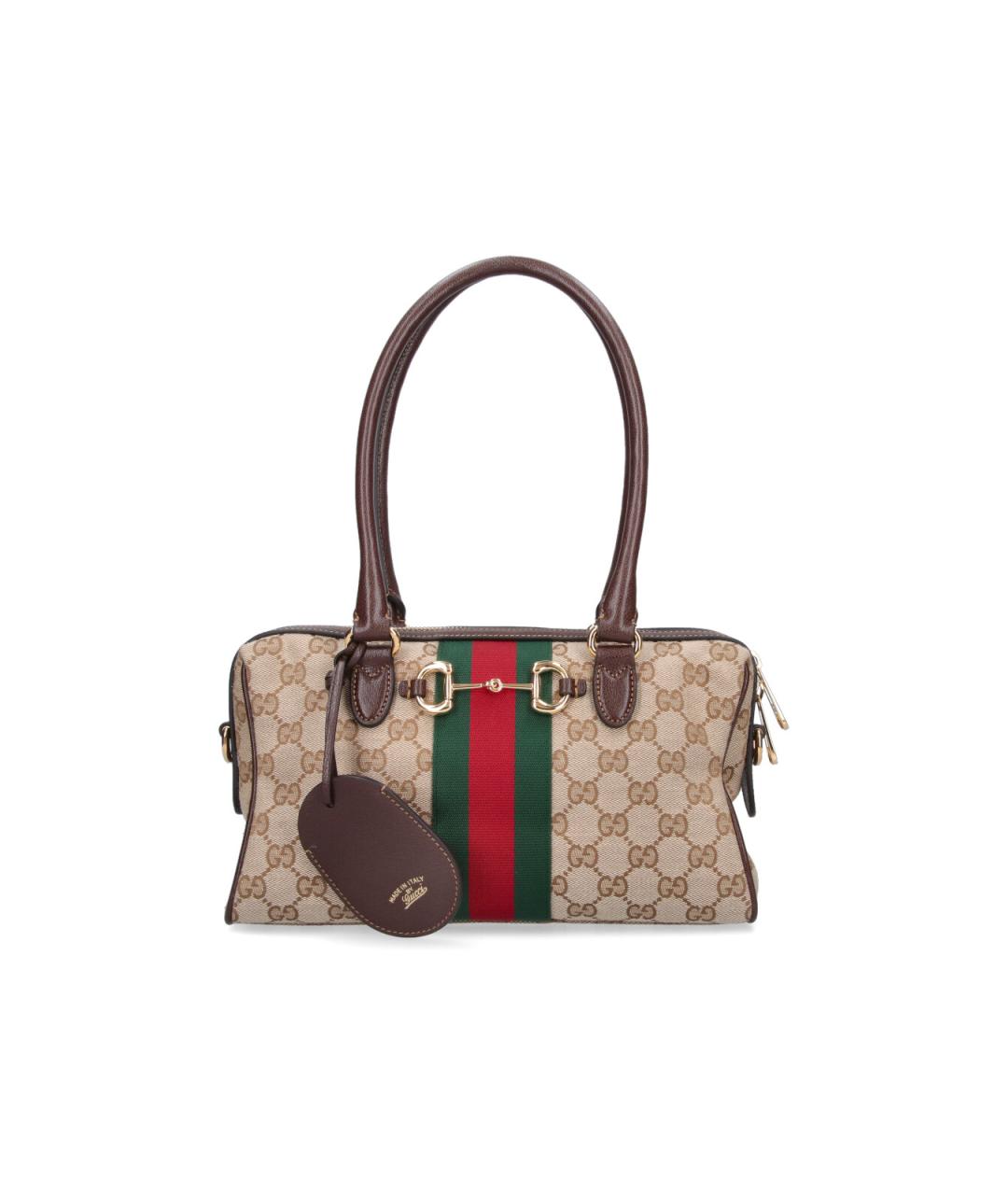 GUCCI Бежевая синтетическая сумка тоут, фото 1