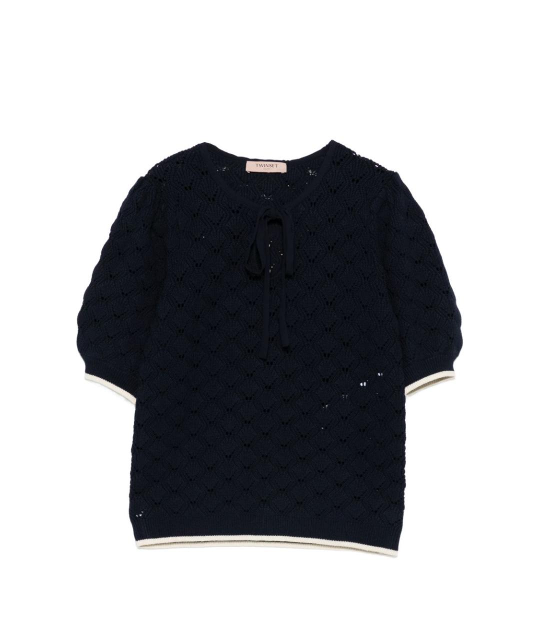 TWIN-SET Темно-синий вискозный джемпер / свитер, фото 1