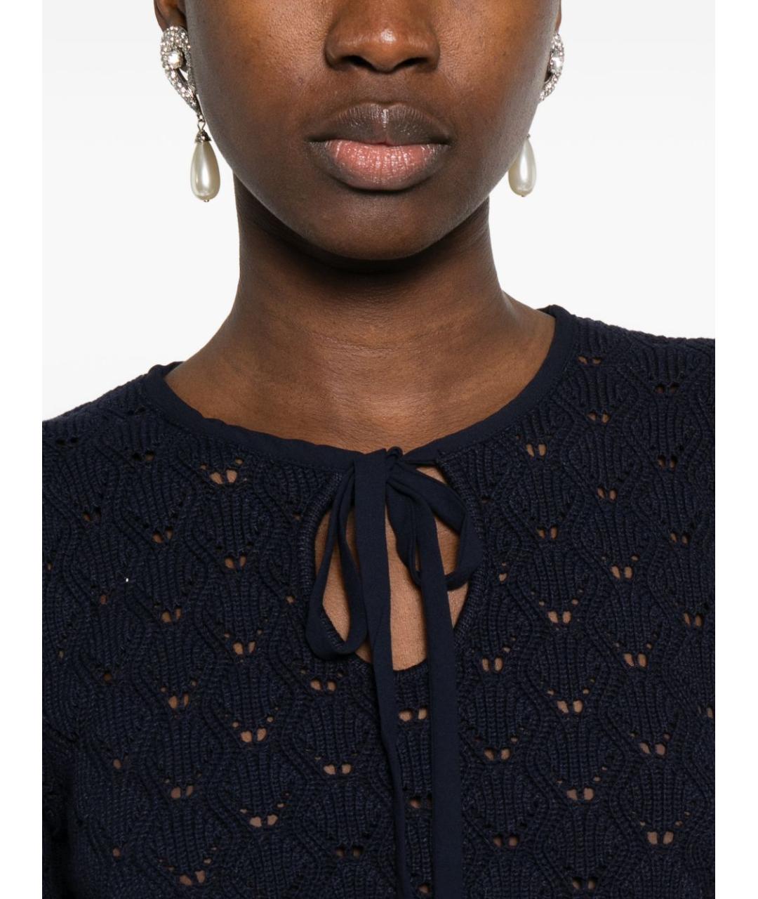 TWIN-SET Темно-синий вискозный джемпер / свитер, фото 2