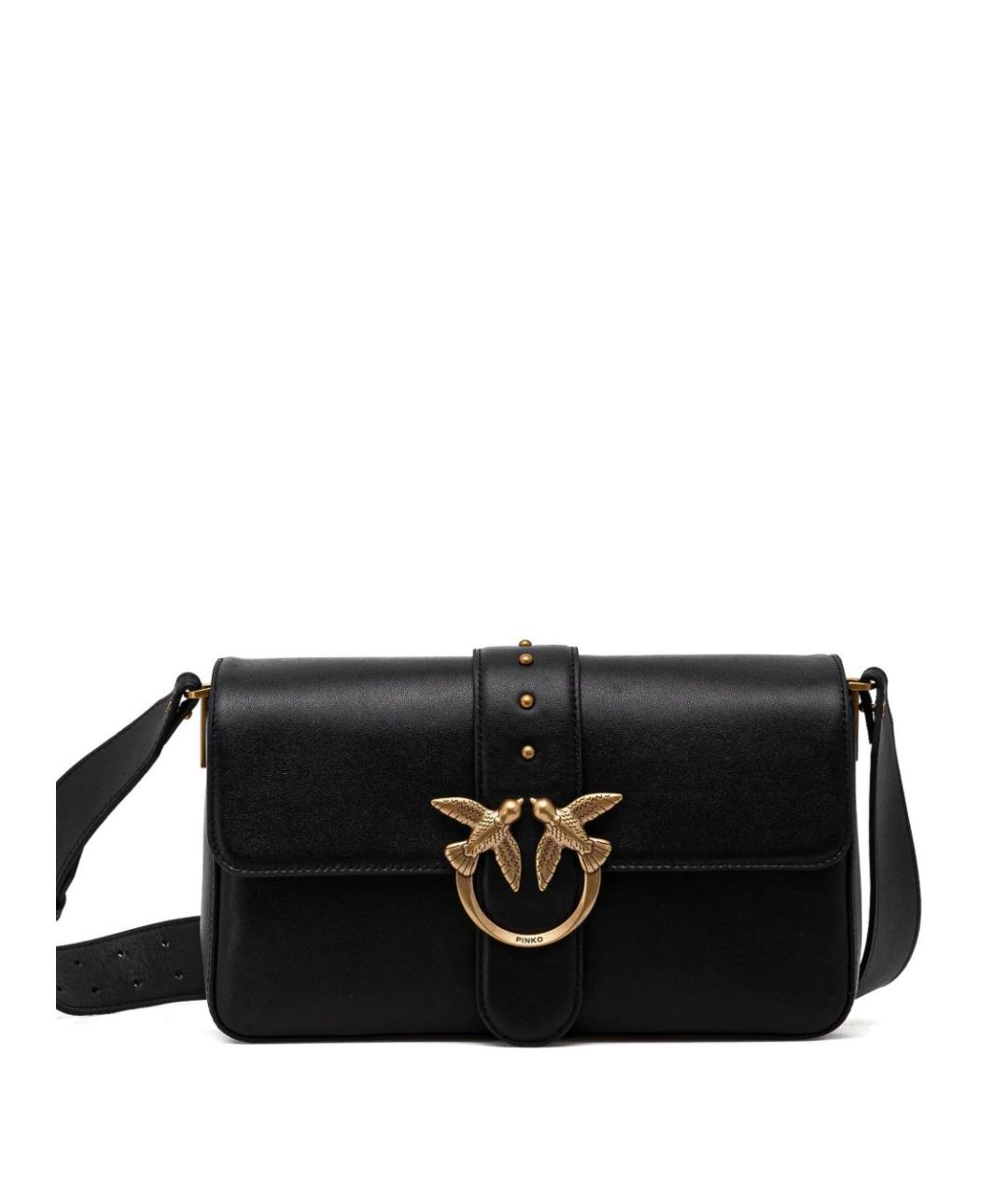 PINKO Черная кожаная сумка через плечо, фото 1