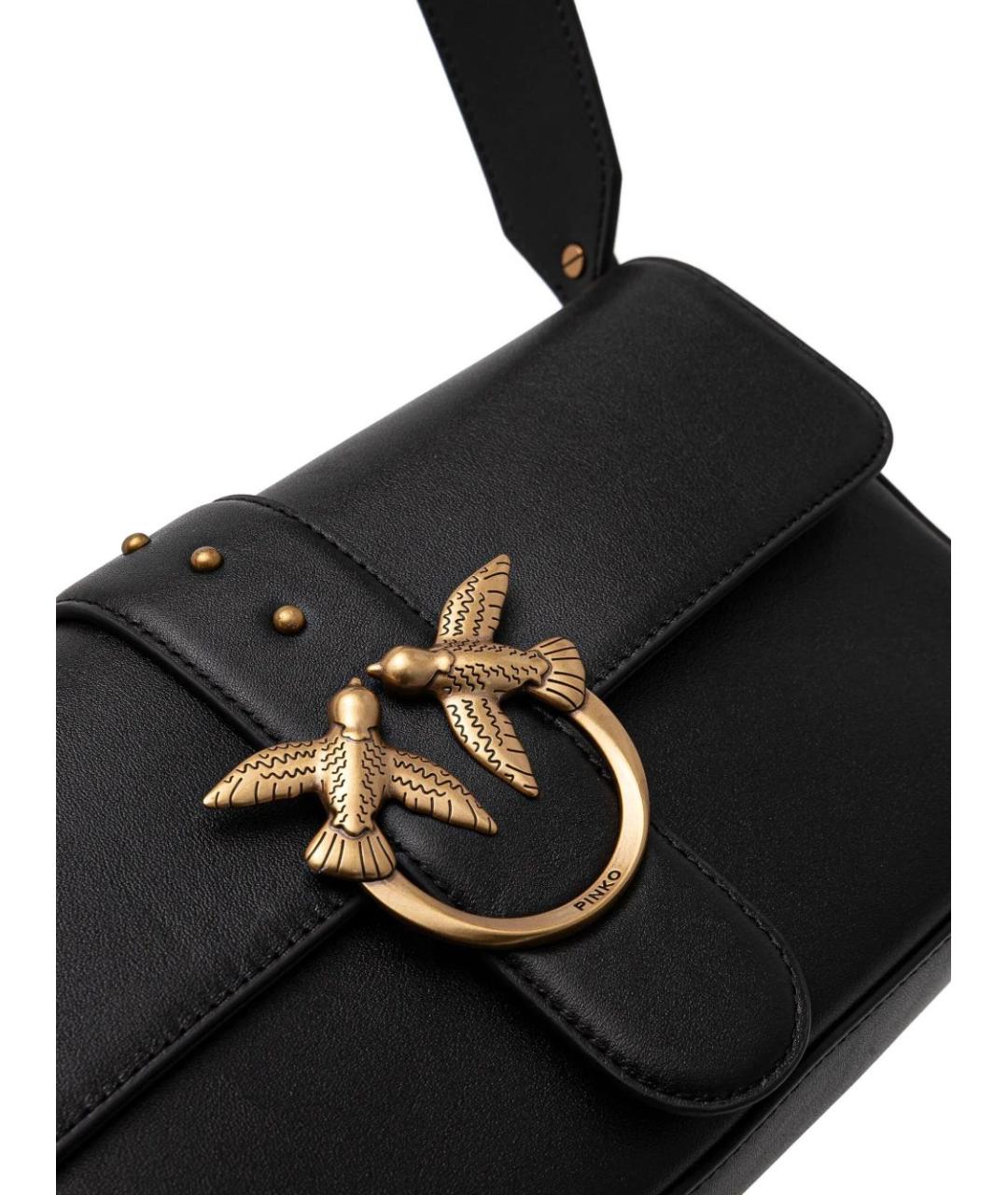 PINKO Черная кожаная сумка через плечо, фото 5