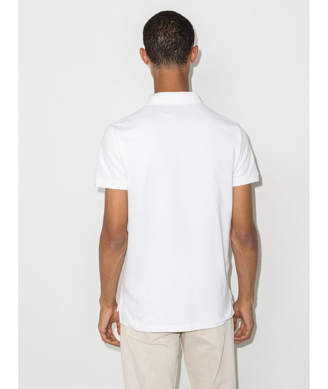 RALPH LAUREN Белое хлопковое поло с коротким рукавом, фото 5
