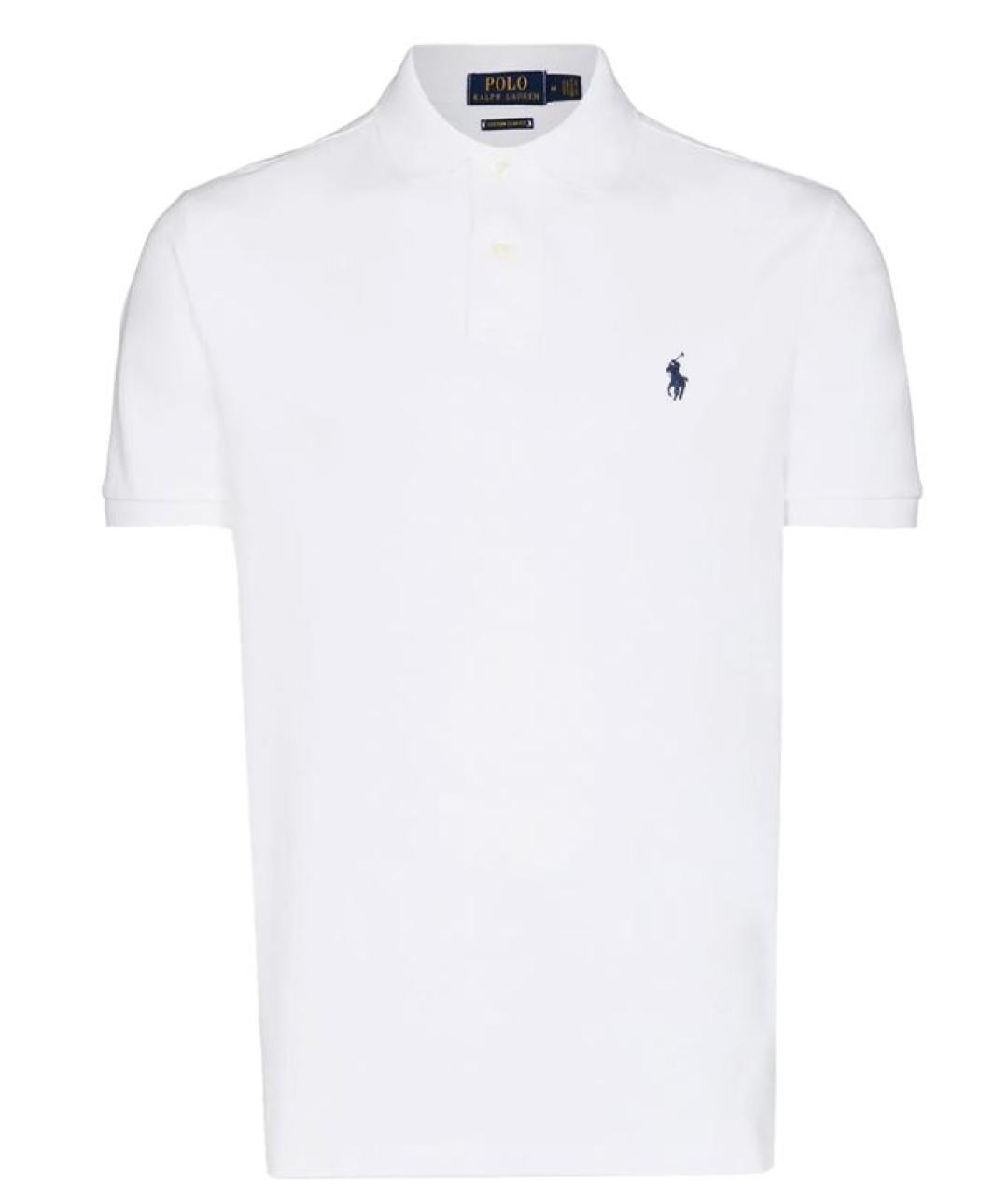 RALPH LAUREN Белое хлопковое поло с коротким рукавом, фото 1