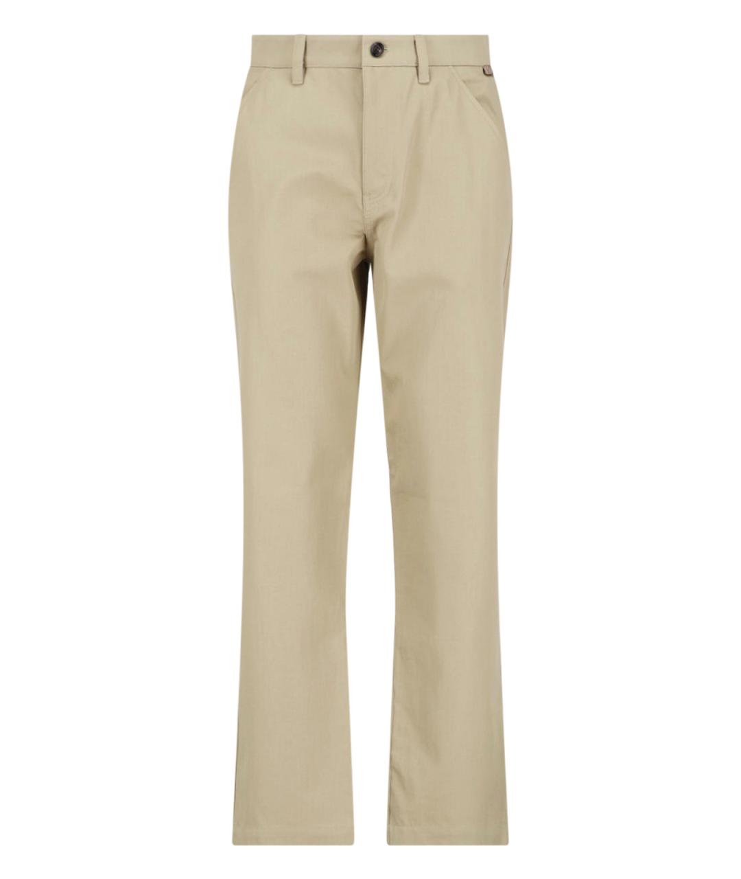 BURBERRY Бежевые хлопковые повседневные брюки, фото 1